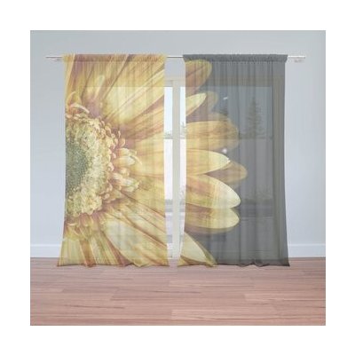 Sablio Záclony Žlutá gerbera: 2ks 150x250cm – Hledejceny.cz