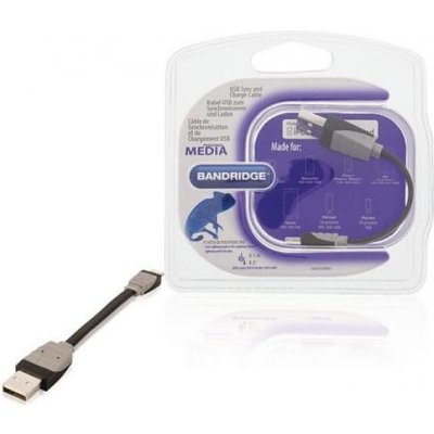 Bandridge BBM39300B01 synchronizační a nabíjecí, Apple Lightning, USB A zástrčka, 0.1m, černý