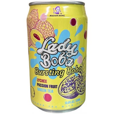 Madam Hong Lady Boba Passion fruit, lychee bubble tea 320 ml