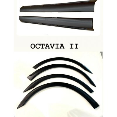 Plastové lemy blatníku + prahy Škoda Octavia II 2004-2013 jemný desén Akční cena - sada na celé vozidlo - Kvalitní – Hledejceny.cz