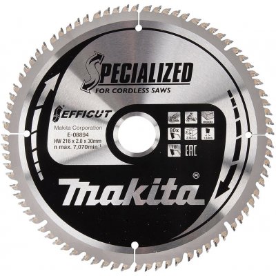 Makita E-08894 TCT pilový kotouč Efficut 216mmx30mm 80T – Zboží Mobilmania