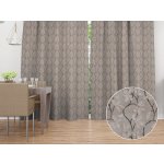 Biante Dekorační závěs PML-086 Pnoucí větvičky na hnědošedém 145x170 cm – Hledejceny.cz