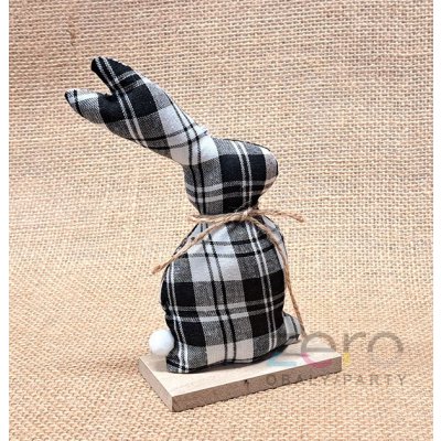 Zajíc látkový stojicí 18 cm černo-bílý II – Hledejceny.cz