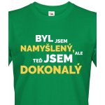 Bezvatriko cz Byl jsem namyšlený ale teď jsem dokonalý Canvas pánské tričko s krátkým rukávem 1671 zelená – Hledejceny.cz