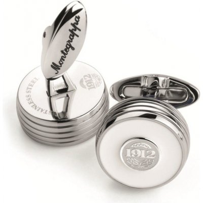 Montegrappa manžetové knoflíčky Piacere ocelová bílá – Zboží Dáma