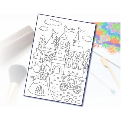 Radost v písku Šablona na pískování princezna na zámku A4 210 x 297 mm – Sleviste.cz