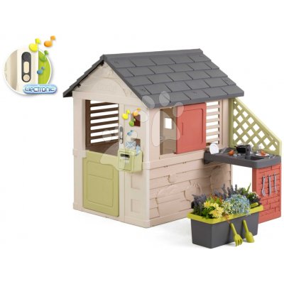 Smoby Domeček Přátel s květináčem u kuchyňky Friends Evo Playhouse Life s plnými dveřmi rozšiřitelný – Hledejceny.cz