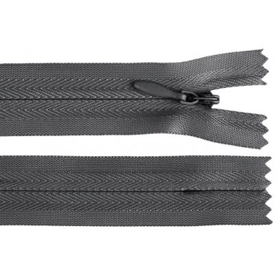 Spirálový zip skrytý šíře 3 mm, délka 45 cm - tmavě šedý – Hledejceny.cz
