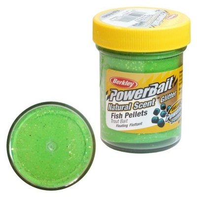 Berkley Power Bait Natural Scent Pstruhové Těsto Ryba Peleta Zelená + Glitter 50g – Zboží Mobilmania