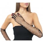 Prima obchod Dlouhé společenské rukavice tylové s perlami černá – Zboží Dáma