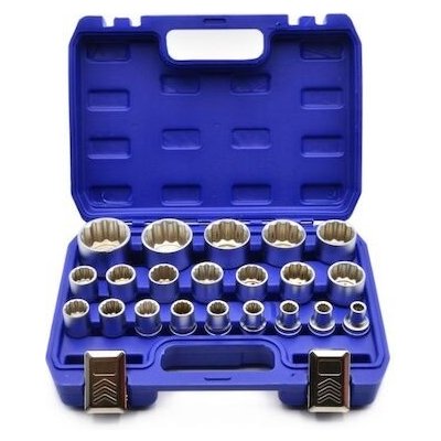 Nástrčné hlavice 8-36mm, sada 21ks, CrV, 12-hran v kufru GEKO G13547 – Zboží Mobilmania