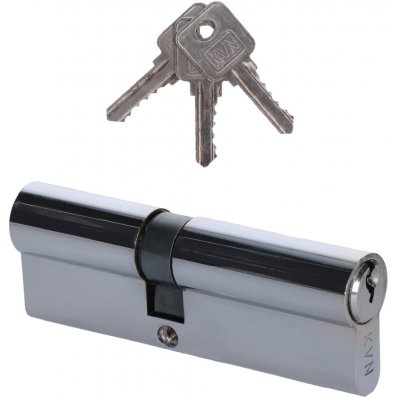 EURO 40/50mm, niklová, 3 klíče, šroub M5x65mm – Zboží Mobilmania