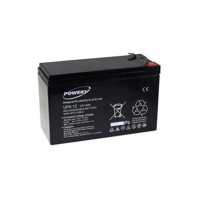 Powery UP9-12 kompatibilní s Panasonic LC-R127R2PG1 12V 9Ah - Lead-Acid