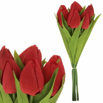 Puget tulipánů, 7 květů, barva červená KN6121 RED