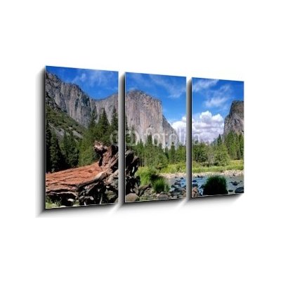 Obraz 3D třídílný - 90 x 50 cm - El Capitan View in Yosemite Nation Park El Capitan výhled v národním parku Yosemite