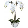 Květina Umělá Orchidej bílá v květináči, 51cm