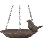 Esschert Design Pítko pro ptáky "Best for Birds" na zavěšení s 1 ptáčkem 16 x 8 cm litina hnědá – Zboží Dáma