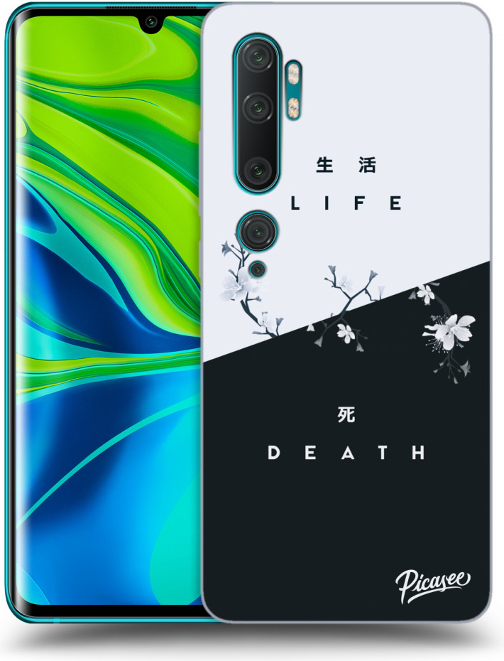 Pouzdro Picasee silikonové Xiaomi Mi Note 10 Pro - Life - Death černé