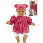Hamiro /Miminko 30 cm látkové tělo šaty červené+ bílý puntík + šátek 20x35x13 cm – Hledejceny.cz