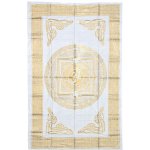 Sanu Babu přehoz na postel s tiskem bílý zlatý tisk Om mandala 206 x 136 cm – Hledejceny.cz