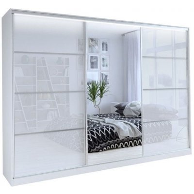 Nejlevnější nábytek Litolaris 280 se zrcadlem bílý lesk – Zboží Mobilmania
