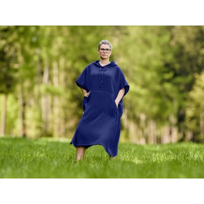 Nelly Mušelínové pončo dámské Tmavě modrá – Zboží Dáma