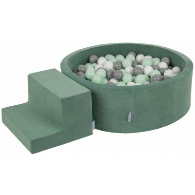 KiddyMoon Pěnové dětské hřiště velurové 200 kuliček – Hledejceny.cz