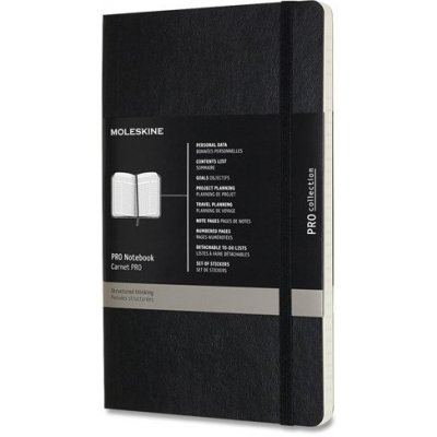 Moleskine Zápisník Professional A5 měkké desky černý, číslované strany 96 listů