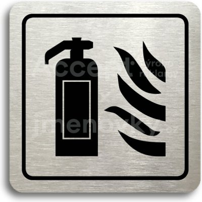 ACCEPT Piktogram hasicí přístroj - stříbrná tabulka - černý tisk – Zboží Dáma