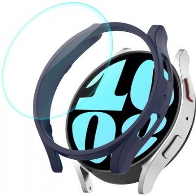ENKAY PC FULL COVER Plastový kryt se sklem pro Samsung Galaxy Watch 6 44mm modrý 65807 – Zboží Živě