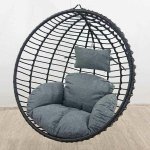 Bonami Selection Černé závěsné křeslo z umělého ratanu Mila černá – Zboží Mobilmania