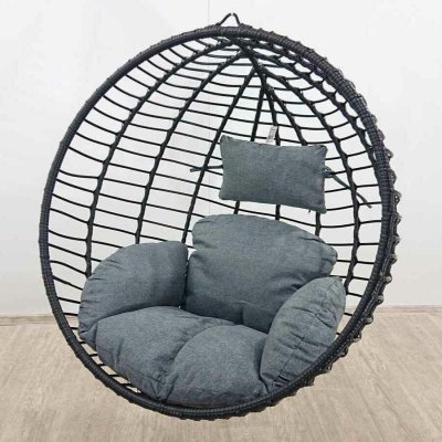 Bonami Selection Černé závěsné křeslo z umělého ratanu Mila černá – Zboží Mobilmania