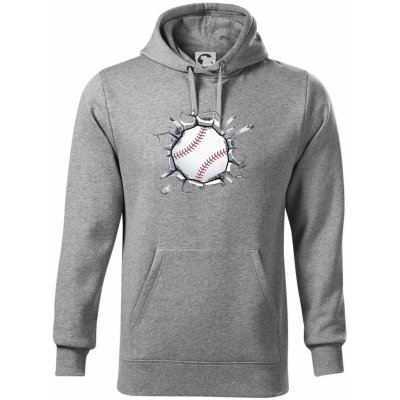 Baseball míč v triku mikina Cape s kapucí tmavě šedý melír – Hledejceny.cz