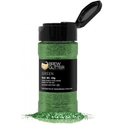 Brew Glitter Jedlé třpytky do nápojů zelená Green 45 g