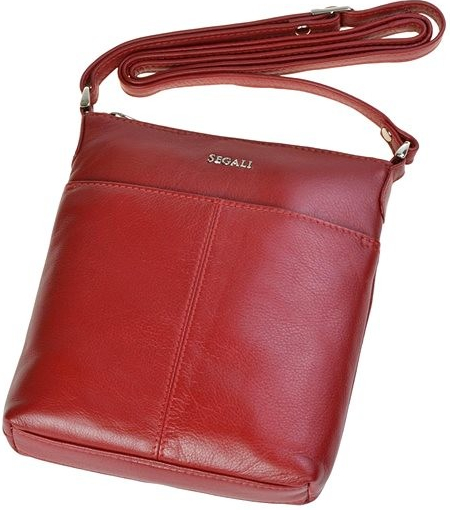 Segali dámská kožená kabelka 7001 červená