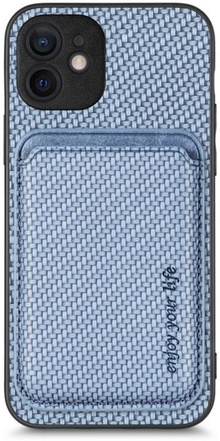 Pouzdro FixPremium Carbon s MagSafe Wallet iPhone 12 mini, modré