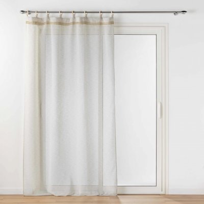 Douceur d'intérieur Záclona s dřevěnými kroužky MILEO, 140 x 240 cm, béžová béžová – Hledejceny.cz