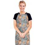 Bellatex Kuchyňská zástěra Adéla zástěra 67x84 cm Monstera růže žlutá šedá béžová – Hledejceny.cz