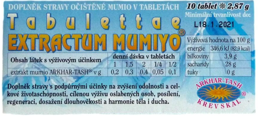 Dr.Drozen Mumiyo tabulettae extractum 2,87 g 10 tablet