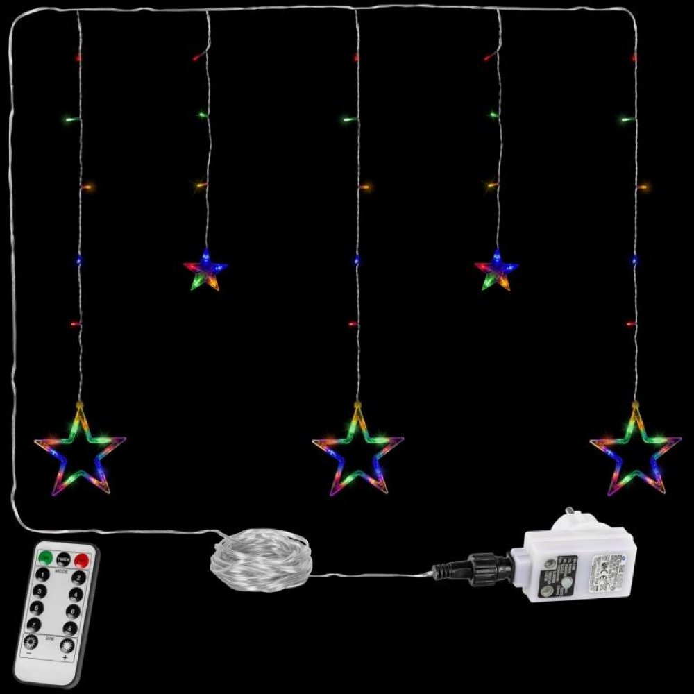 VOLTRONIC 67311 Vánoční závěs 5 hvězd, 61 LED, barevný + ovladač |  Srovnanicen.cz
