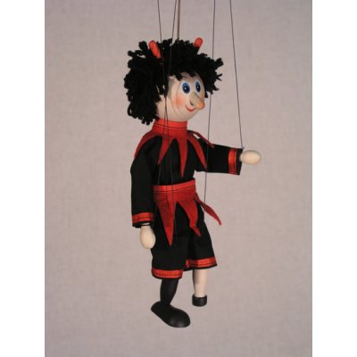 Mašek umělecká výroba Loutka dřevěná Čert 2 20 cm – Zboží Mobilmania