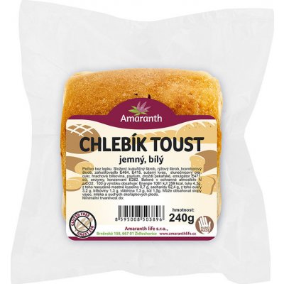 Amaranth Bezlepkový chlebík toust jemný bílý 240 g – Zboží Dáma