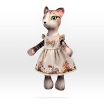 Hračka kočka Giselle - Panel na ušití z bavlny – Sleviste.cz