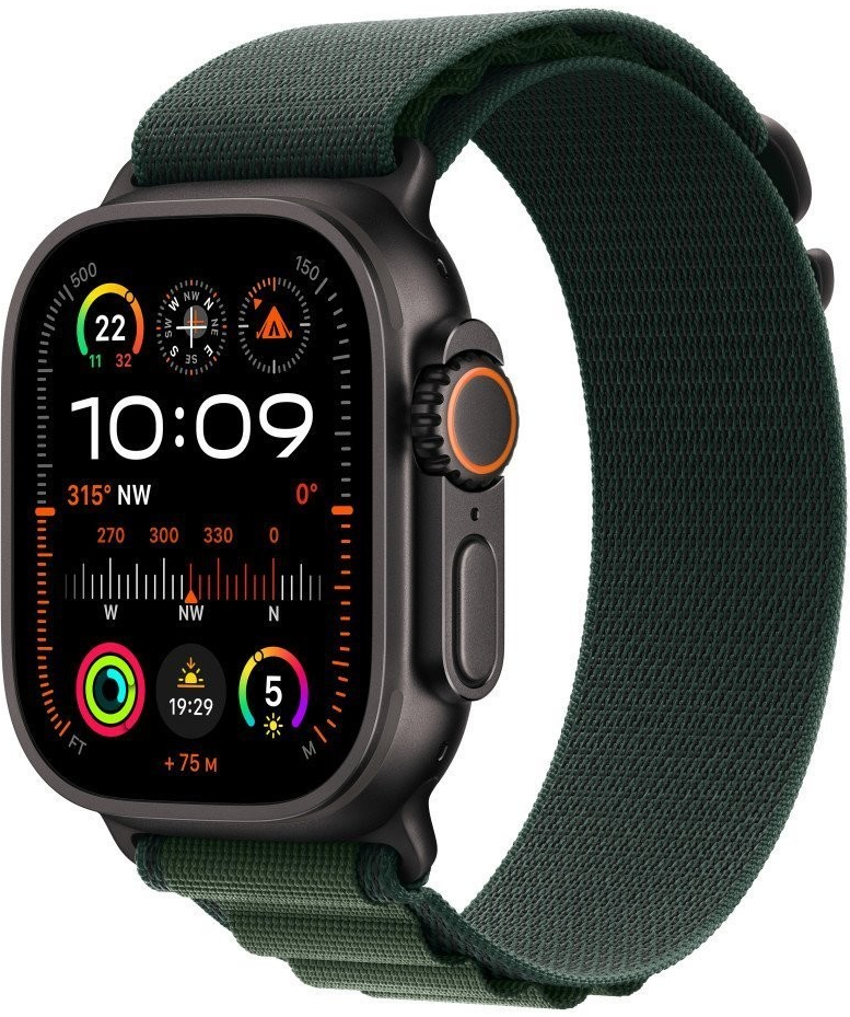 Apple Watch Ultra 2 49mm černý titan s tmavě zeleným alpským tahem M MX4R3CS/A