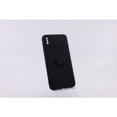 Pouzdro Bomba Měkký silikonový obal s kroužkem pro iPhone - černý iPhone XS Max P006_IPHONE_XS_MAX_BLACK