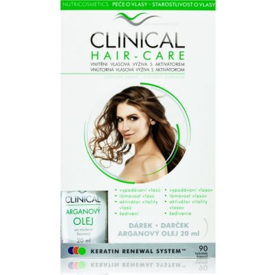 Clinical Hair-Care + arganový olej Arganový olej 20 ml + Clinical Hair-Care tobolky na vlasy 90 ks