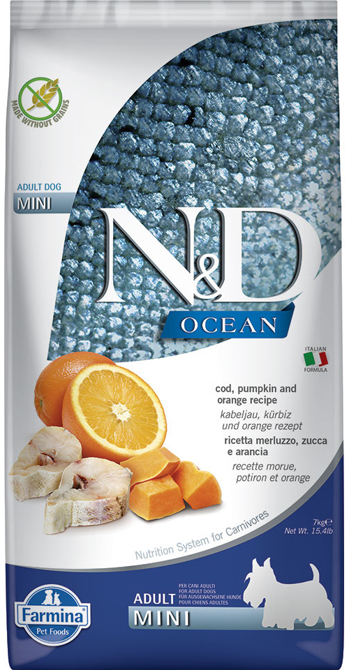 N&D Ocean Dog Adult Mini Codfish & Pumpkin & Orange 2 x 7 kg