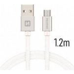 SWISSTEN TEXTILE datový kabel USB microUSB 1.2m – Zboží Živě