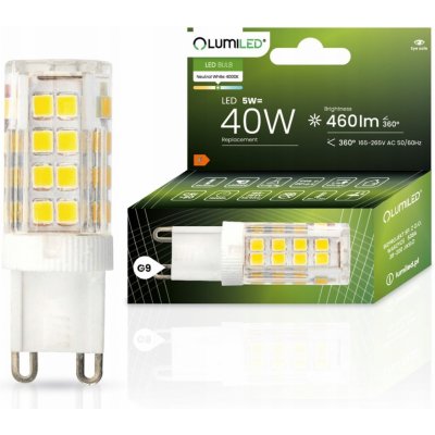 Lumiled LED žárovka LED G9 corn 5W = 50W 470lm 4000K Neutrální bílá 360° – Zboží Mobilmania