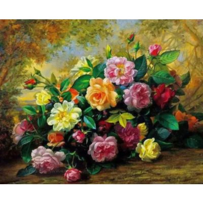 Norimpex diamantové malování Bohatá kytice 30 x 40 cm – Hledejceny.cz